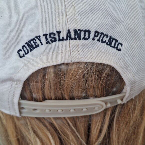 Anthropologie Coney Island Picnic Montauk Major League Cap Baseball Hat Ivory - Picture 7 of 16